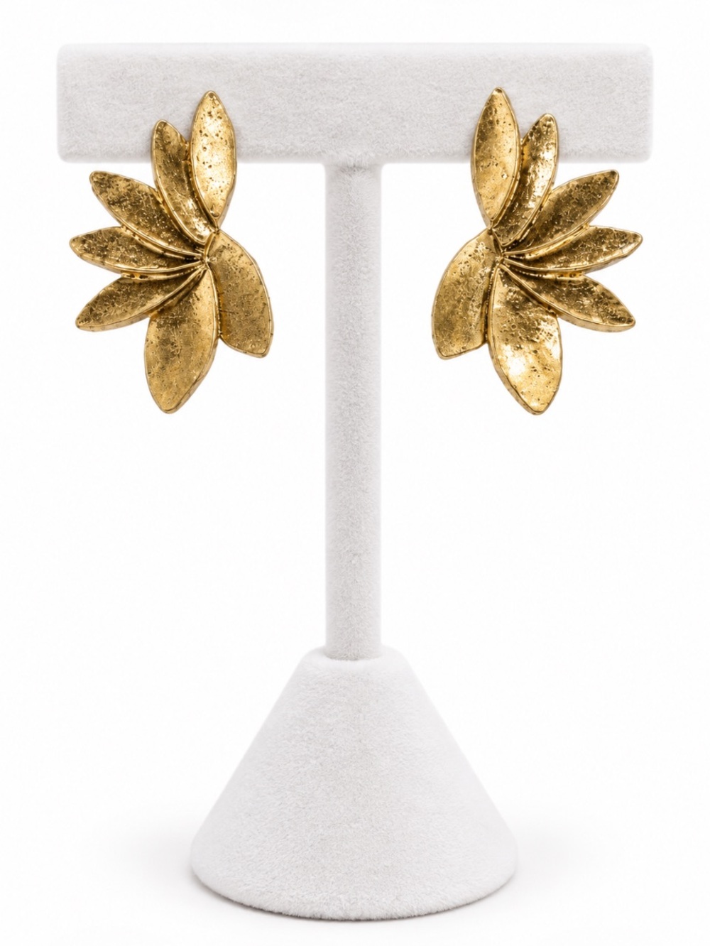 SOFT SURROUNDINGS Gold-Tone Sculptural Leaf Statement Earrings 💥🆕💥